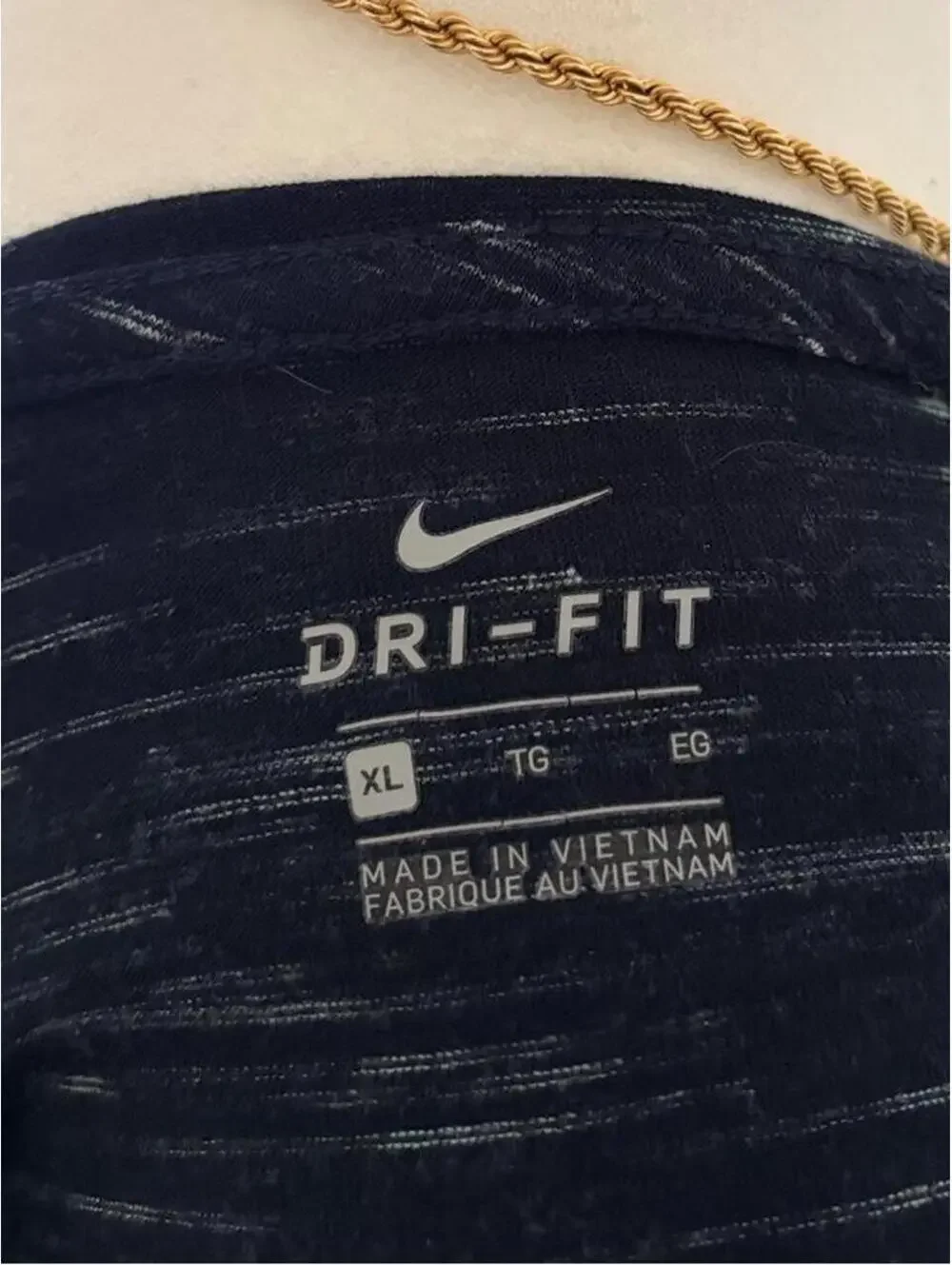 Y2K Nike Dri-Fit Navy Marled Hooded Long Sleeve Pullover Top